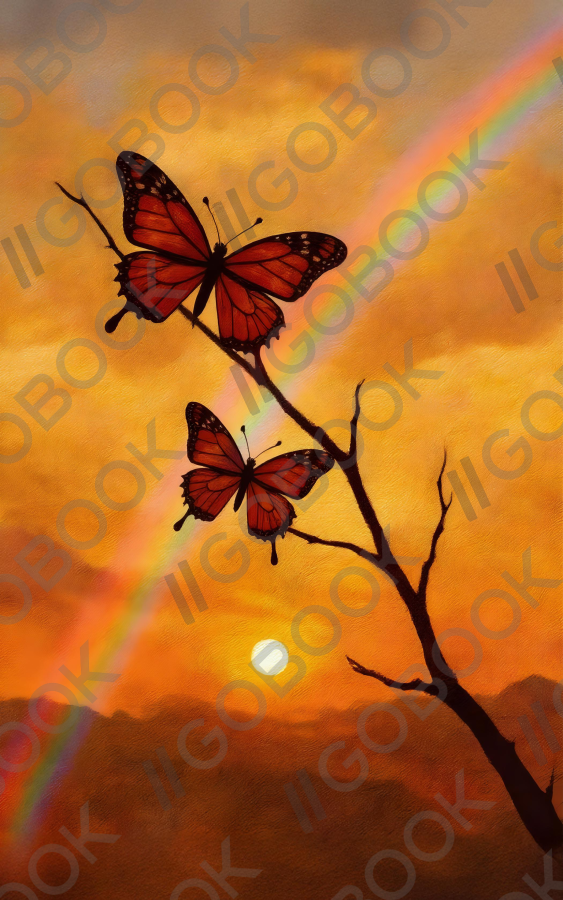 Sunset Butterfly Rainbow