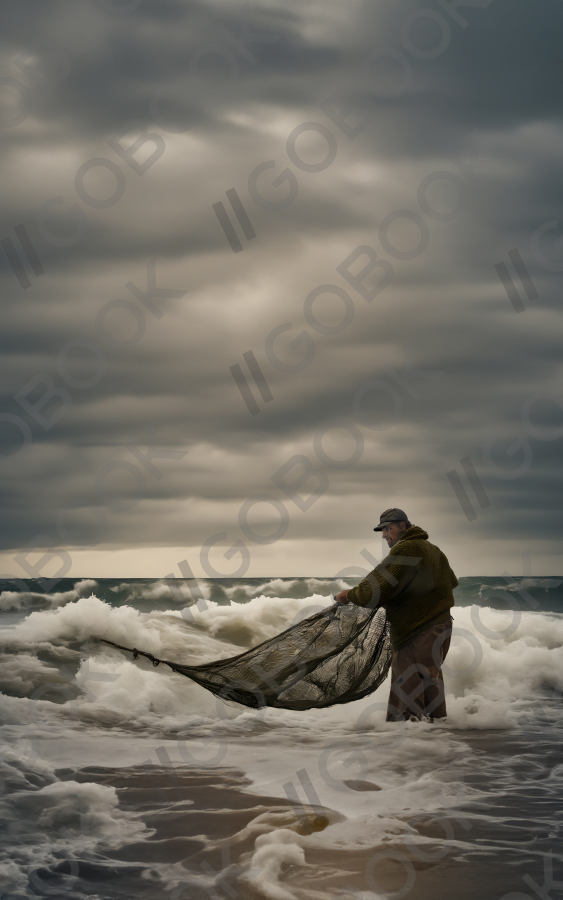 Stormy Coast Fisherman