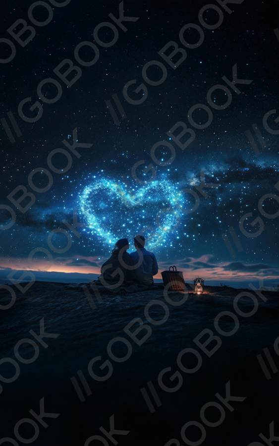 A Heart-Shaped Embrace Beneath the Stars