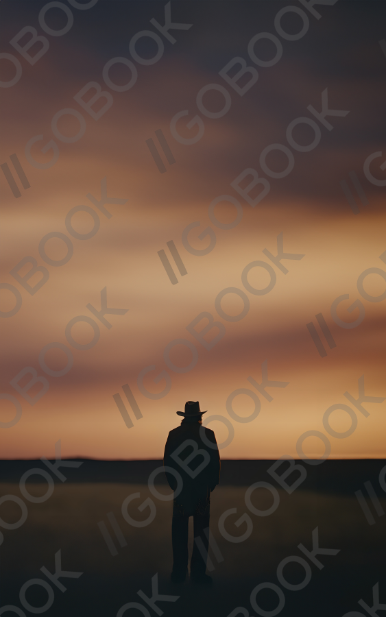 Lone Cowboy at Sunset