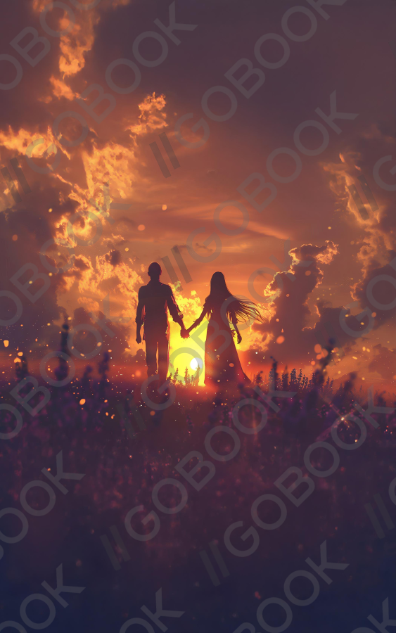 Sunset Lovers in Silhouette
