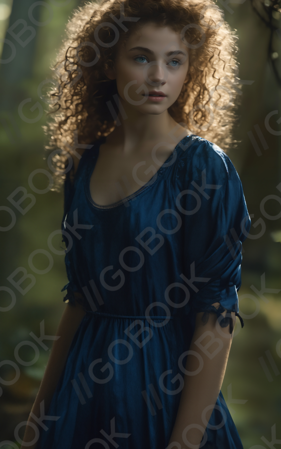 Golden Curly-Haired Radiance