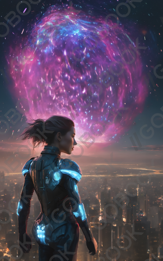 Neon Cosmic Guardian