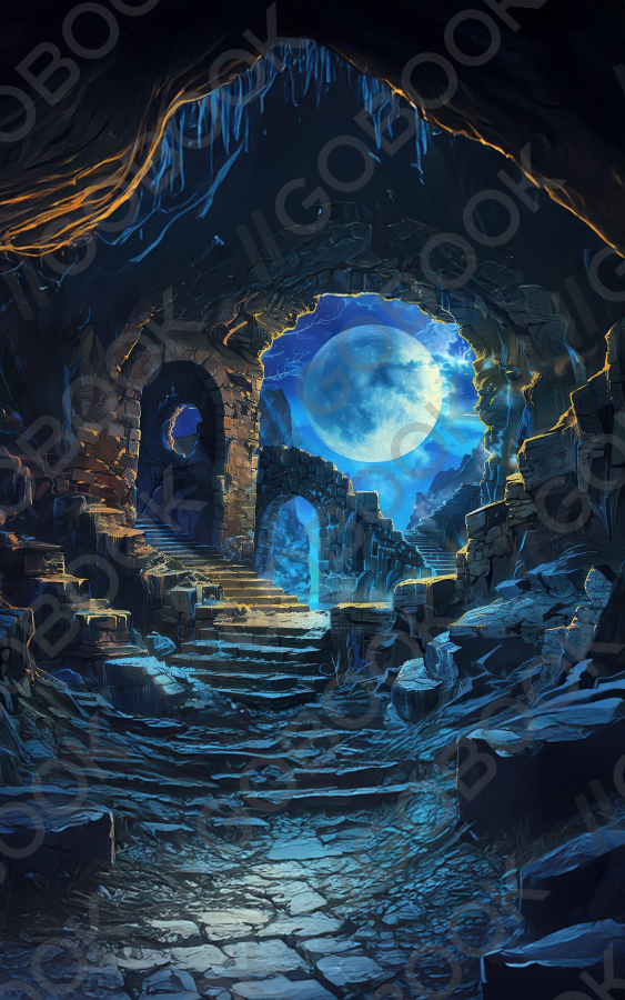 Moonlit Cave Passage