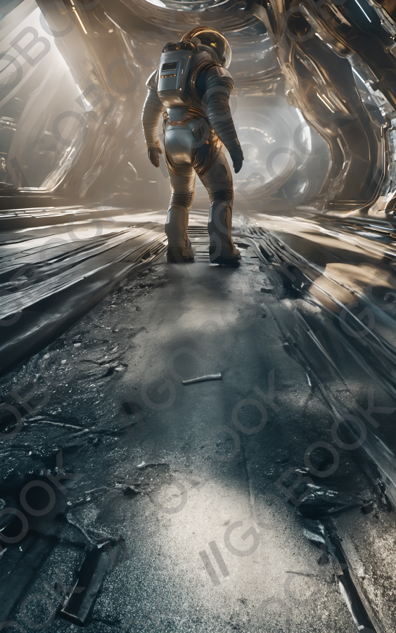Astronaut Exploring a Corridor