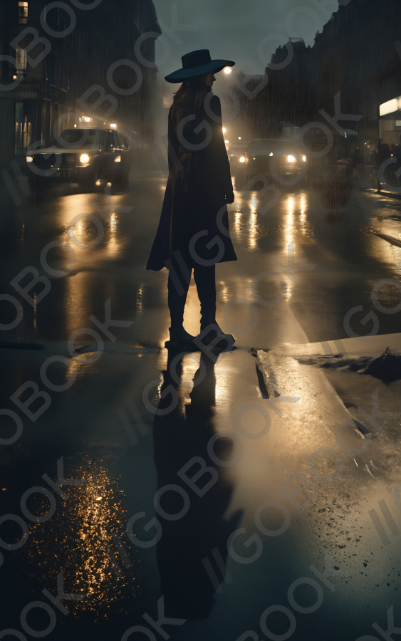 Rainy Night Encounter in the Shadows
