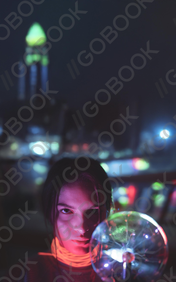 Neon Enigmatic Gaze