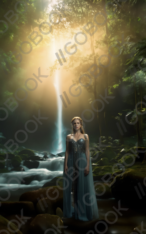 Radiance of the Magical Waterfall