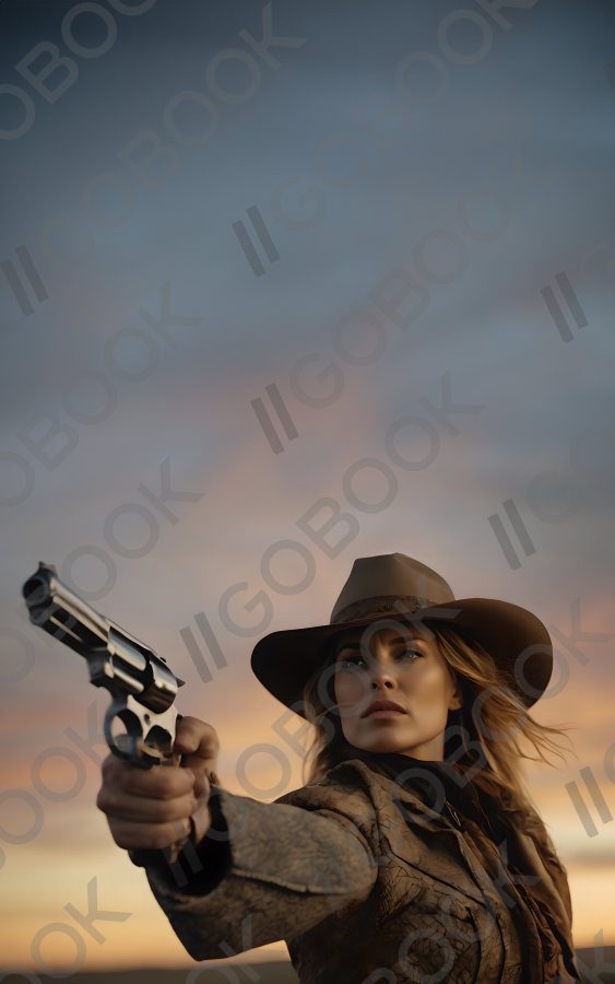Cowboy Duel at Sunset