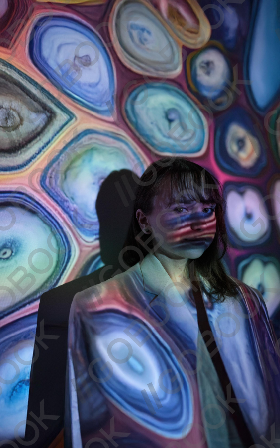 Portrait in Geode Light and Shadow