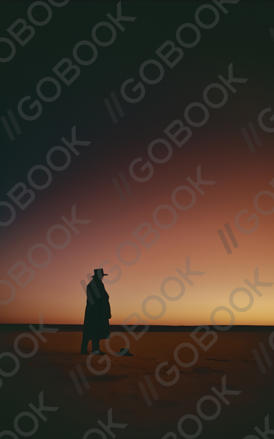 Lone Cowboy at Sunset