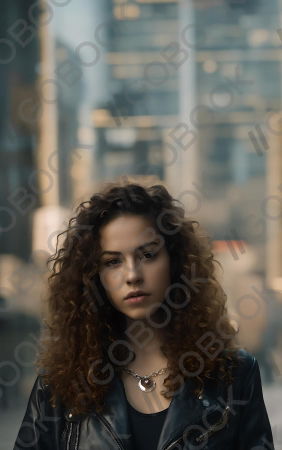 Urban Curly-Haired Gaze